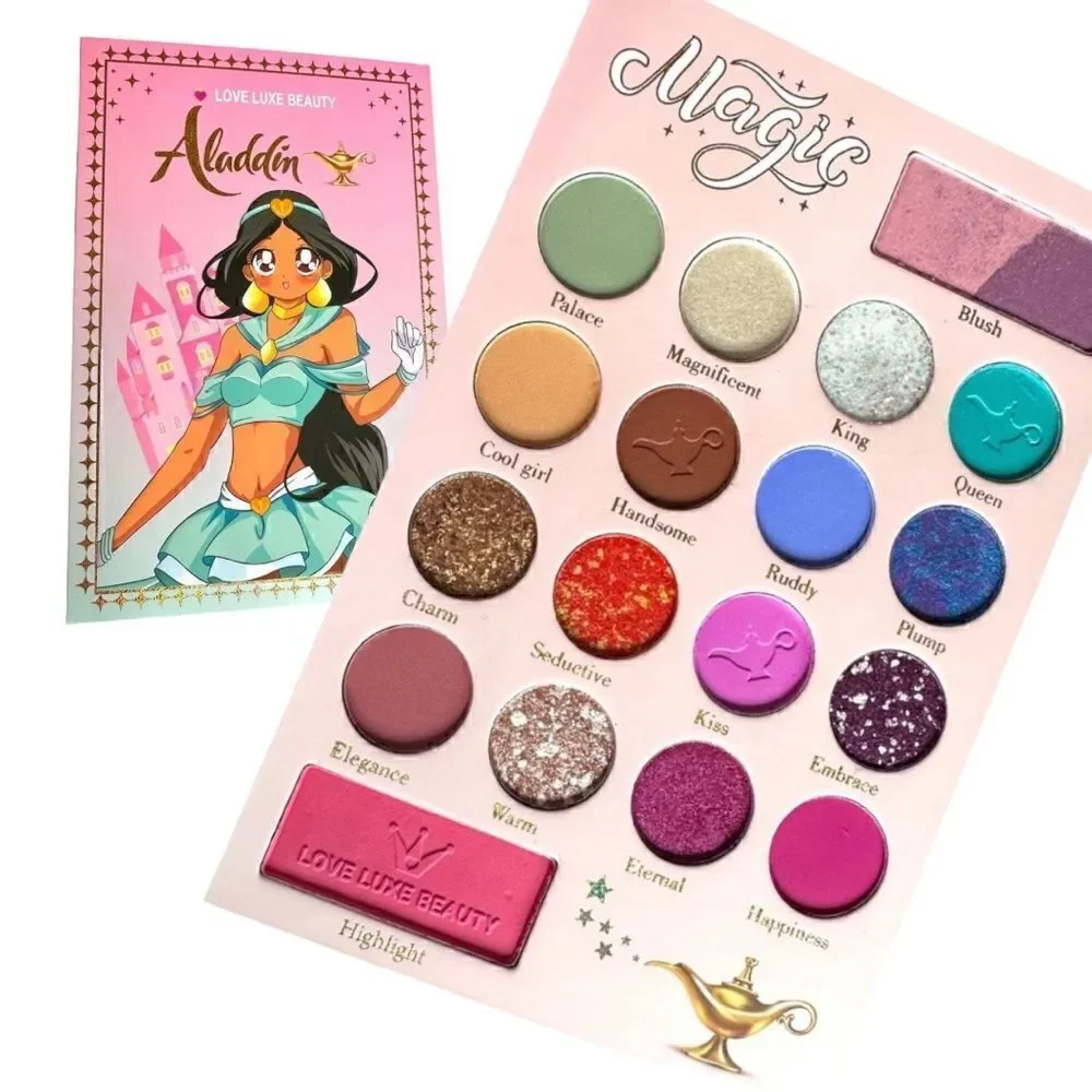 NWT PALETTE Jasmine The Princess Set Aladdin Love luxe Beauty 16 shad…
